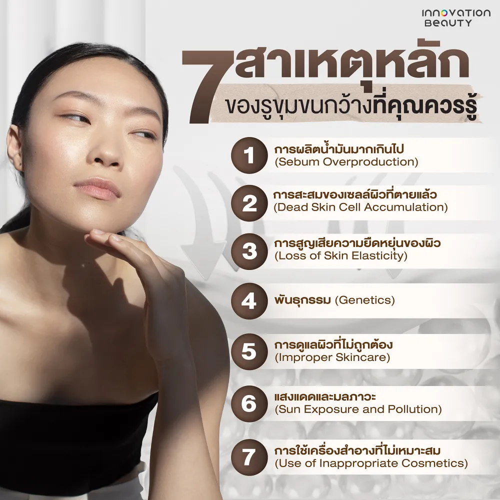 7 สาเหตุหลักของรูขุมขนกว้าง