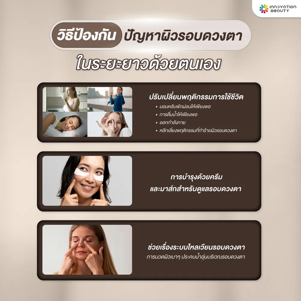 วิธีป้องกันปัญหาผิวรอบดวงตาในระยะยาวด้วยตนเอง