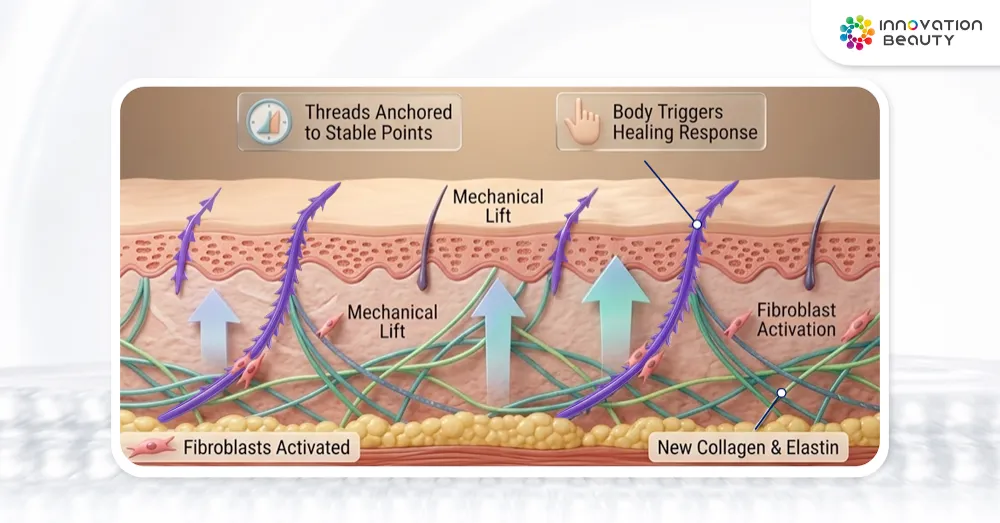 ไหม Cog การยึดเกาะและดึงรั้งเนื้อเยื่อ (Anchoring & Mechanical Lifting)